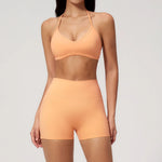 New Tight Yoga Set Women Breathable Quick Drying Sports Bra High Waist Shorts Fitness Suit Outwear Leisure Workout Gym Tracksuit
