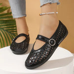 2026 New Casual Fashionable Women's Summer Hollow Ladies Shoes Closed Toe Sandals Soft and Comfortable Ballet Flat Shoes