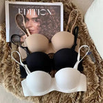 2Pcs/Set Demi Cup Bras For Women Convertible Strapless Bra Low Cut Underwear Comfort Padded Brassiere Sexy Lingerie S-XL