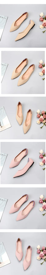 Women's Shoes Mesh Breathable Pointed Toe Flat 2026 Fashion Soft Bottom Knitted Shoes Female Casual Slip on Footwear Loafers