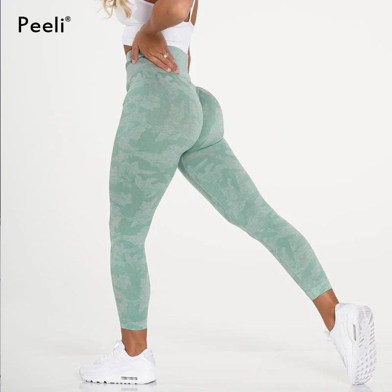 Camo Seamless Leggings Women High Waist Yoga Pants Scrunch Butt Sports Leggings Booty Fitness Tights Gym Leggings Sportswear