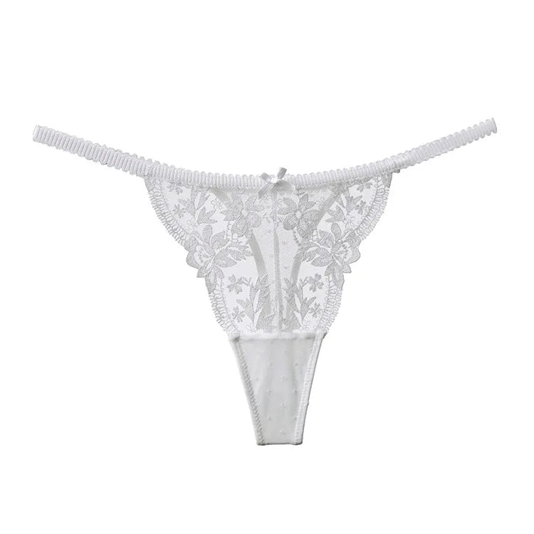 Tanga Dentelle Française Noël Pure Desire Transparent Fente Haute Sans Retirer Érotique T Pant Confort Taille S-XL MOYISU AB