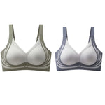 2Pcs/Set Non-wire Push-Up Bras Women's Anti-sagging Lift-up Bra Side Support Adjustable Straps No Show Plus Size Underwear M-4XL