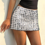 Fashion Women Mini Skirts Clubwear Glitter Sequins Short Bodycon Skirts Female Summer Slim Fit A-Line Skirts Party Streetwear