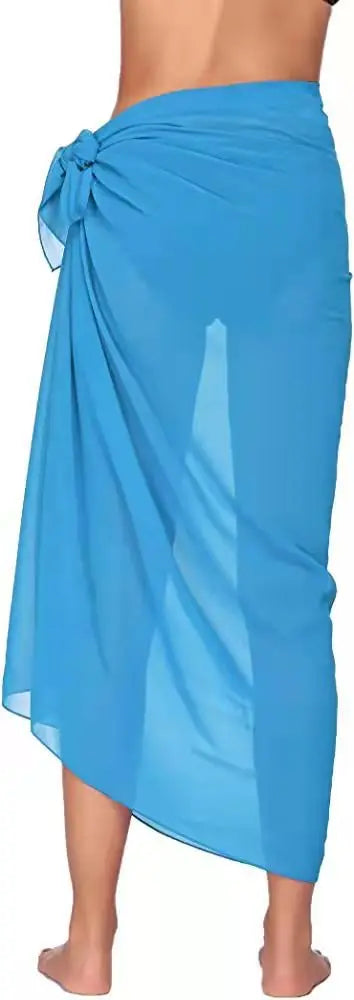 Women's Beach Long Skirt Chiffon Swimsuit Coverups Summer Bikini Wrap Sheer Scarf for Swimwear Cover Ups Sexy Bikini Wrap Shawls