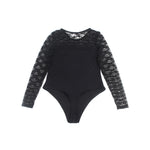 White Lace Teddy Open Crotch Bodysuit Push Up Sexy Swimsuit Material Women Long Sleeve Transparent Sheer Lingerie