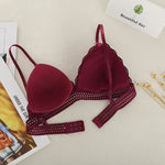 Lace Bralette Women Sexy Lingerie Non-wire Bra Triangle Cup Female Padded Underwear Push Up Bras