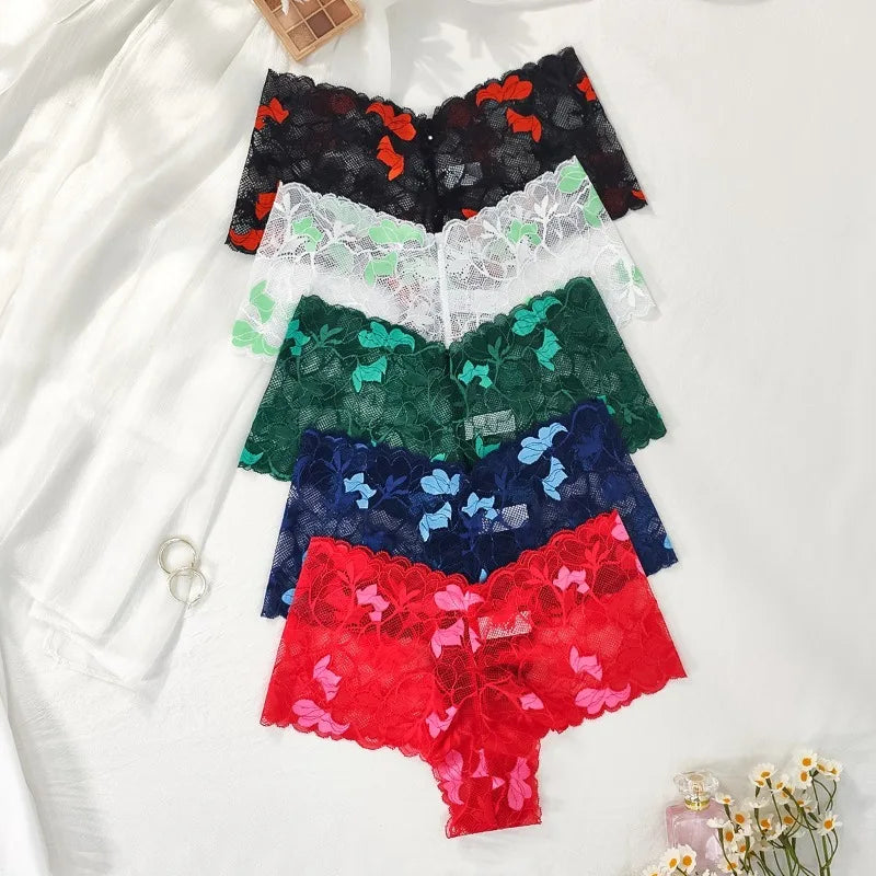 1pcs Low-Waist S -XL Floral Women's Lace Panties Breathable Comfortable Female Underpants Lingerie Elegant Lady Briefs Underwear