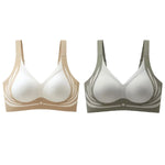2Pcs/Set Non-wire Push-Up Bras Women's Anti-sagging Lift-up Bra Side Support Adjustable Straps No Show Plus Size Underwear M-4XL