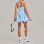 Women's Tennis Skirt Dress Sports Fitness Golf Beautiful Back Slim-fit One-Piece Training Workout Gym Anti-exposure Yoga Dress
