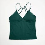 NCLAGEN Gym Yoga Tops Women Vision Twist Front Longline Top Quick Dry Thin Strap Workout Vest Push-up Pilates Fitness Tank