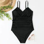 S - XXL Sexy Wrinkled One Piece Swimsuit Women Swimwear Female Monokini Swimsuits 2025 Bathing Suit Swim Beach Wear Bodysuit