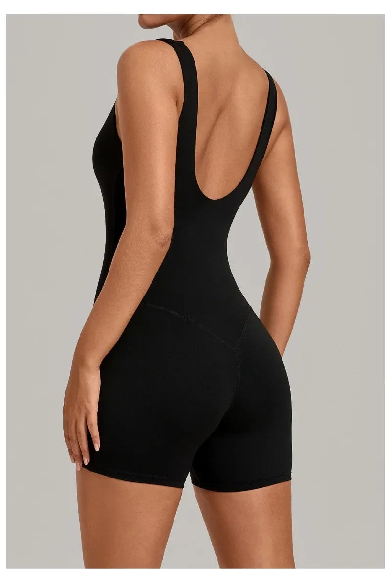 Women's Seamless Yoga Jumpsuits Fitness Sports Gym Beauty Backless Slim Fit Sling One-piece Running Workout Training Bodysuits
