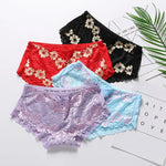 Sexy Lace Flowers Embroidery Panties for Women Underwear Low Waist Briefs Summer Breathable Comfort Shorts 15 Color Lingerie