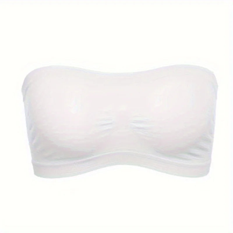 Women’s Strapless Bandeau Bra Soft Stretch Breathable Seamless Mesh No Underwire Comfortable Summer Everyday & Formal Wear