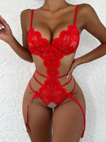 Best Seller New Model Adult Semi Transparent Lace No Crotch Underwear Suspender Women's Sexy Bra Lingerie Straps Party Jumpsuit