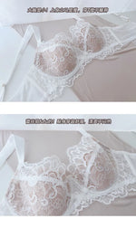 Modest French Lace Abaya Bra Set Women Sexy Deep V Full Coverage Big Bust Support Anti Sagging Comfort Summer Luxury Minimizer