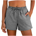2026 New Women Plaid Lounge Shorts Cute Summer Y2k Casual Pajama Bottoms Drawstring Gingham Shorts Casual Summer Beach Pants