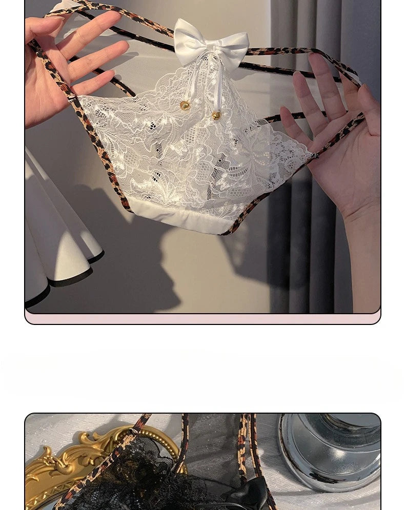 White Tea's Bell Sexy Lace Underwear Women's Pure Desire Breathable Me Hollow e Pants Low Waist Cotton