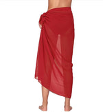 Women's Beach Long Skirt Chiffon Swimsuit Coverups Summer Bikini Wrap Sheer Scarf for Swimwear Cover Ups Sexy Bikini Wrap Shawls