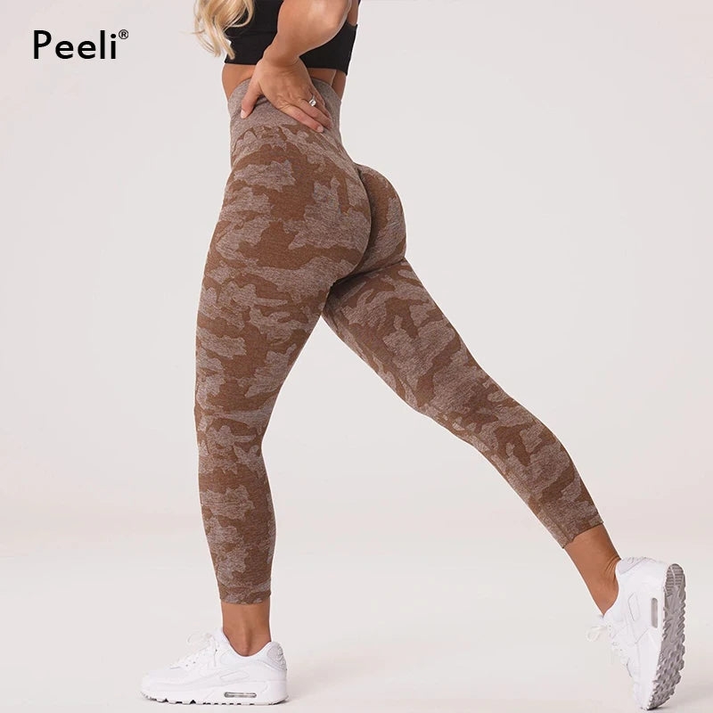 Camo Seamless Leggings Women High Waist Yoga Pants Scrunch Butt Sports Leggings Booty Fitness Tights Gym Leggings Sportswear