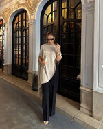 Trendix White Asymmetrical Cover Up For Women Fashion Ruffle Hem Loose Short Sleeve Shirts Casual Elegant Commuting Pullover Top