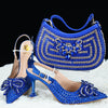 doershow Italian Shoe and Bag Set New 2024 Women Shoes and Bag Set In Italy blue Italian Shoes with Matching BagHTG1-3