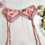 Toucheart 4PCS Patchwork Sexy Interesting Underwear Thong Set Slim Backless Lace Up Hollow OutFloral Mesh Sexy Underwear Set