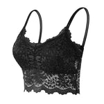 Women's Lace Bra Top Comfortable Bralette Solid Color Sexy Underwear Vest Female Hollow Out Wireless Lingerie Seamless Brassiere