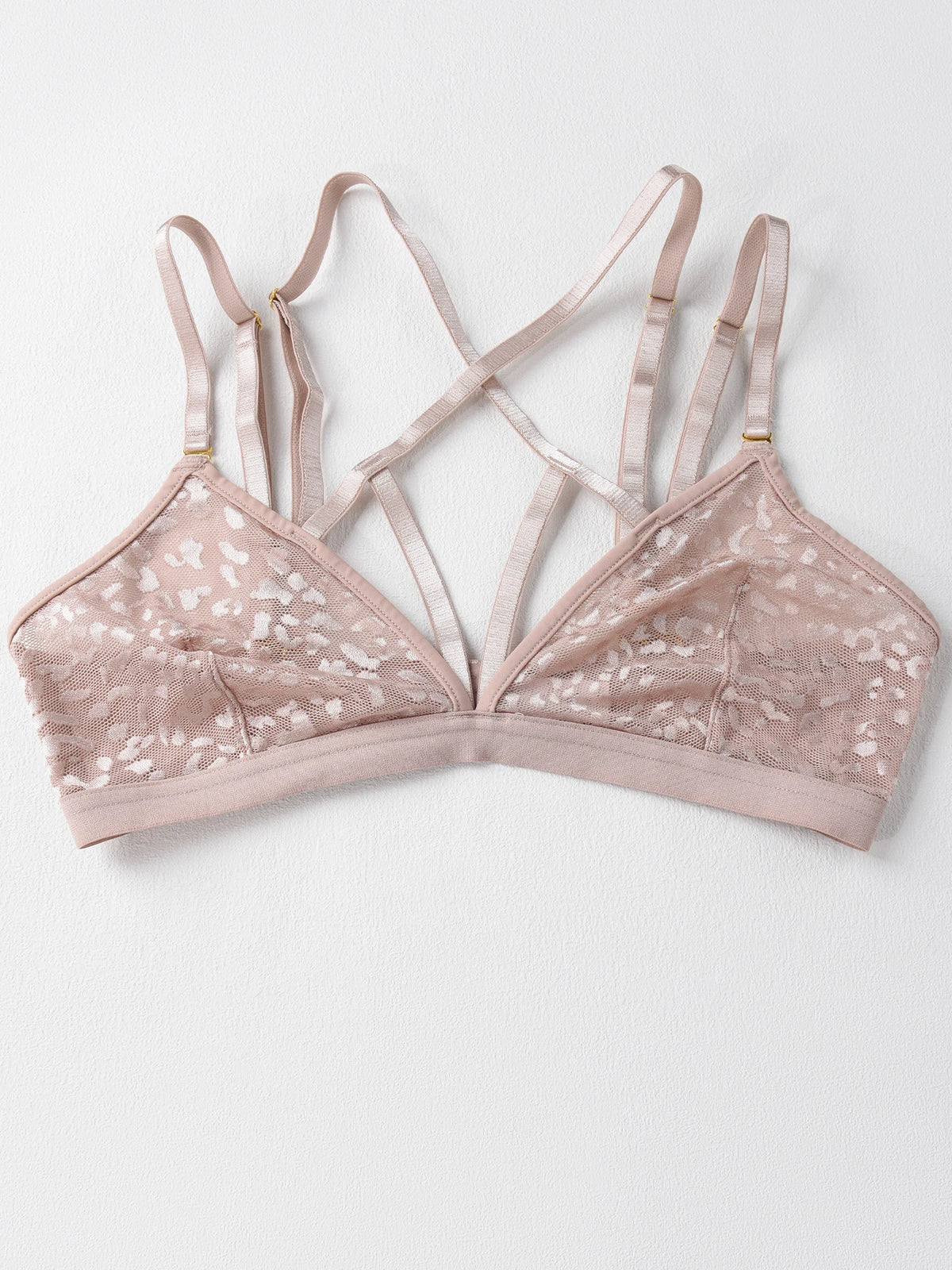 Sexy Leopard Print Jacquard Mesh Bra Ultra-Thin Comfortable Underwear No Padding Lingerie Bra Sexy Unlined Bralette
