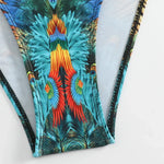 Peacock Leopard Printed Underwired Bra Cup Bikini Women Swimwear Female Swimsuit Two-pieces Bikini Set Push Up Bathing Suit Swim