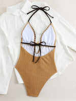 DEKA Sexy One Piece Swimwear Hollow Out Women Deep V Neck Push Up Tummy Control Swimwear Beach Holiday Bathing Suit Monokini