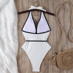 Floral One Piece Swimsuit 2025 New Halter Bandage Swimwear Women Swimsuit Bathing Suit Beachwear Monokini Female Swimming Suits