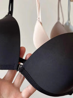 Front Closure Bra French Style, Thin Straps Triangle Cup for Small Chest, Beautiful Back Seamless Bralette, Lightweight Wireless