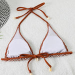 2Pcs/Set Women Bikini Set Chest Pad Push Up Halter Neck Bra Adjustable Side Straps Swimming Briefs Set Lady Mesh Summer Swimwear