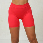 Sexy High-Waisted Yoga Shorts - Deep V Back Ruffled Booty Lift Women Tummy Control Workout Gym Peach Butt Fitness Shorts