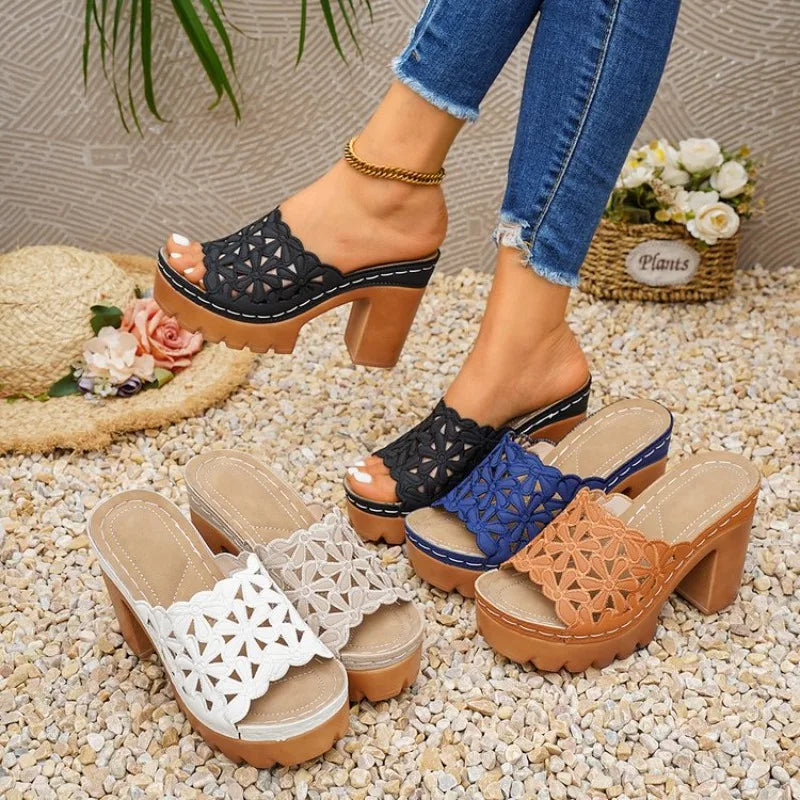 Women'SHeel Slip Thick Soled High Heel Casual Shoes Heels Sandals Womenslarge size35-43