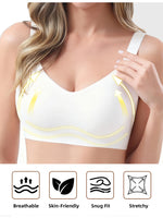 1pc Color Women's Seamless Wireless Sports Bras - Soft Stretchy Push-Up Design Everyday Basic Bras, Removable Padding Lingerie