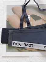 Women's sexy embroidered letter belt bra with steel ring gathering push up shoulder strap adjustable comfortable underwear B6070