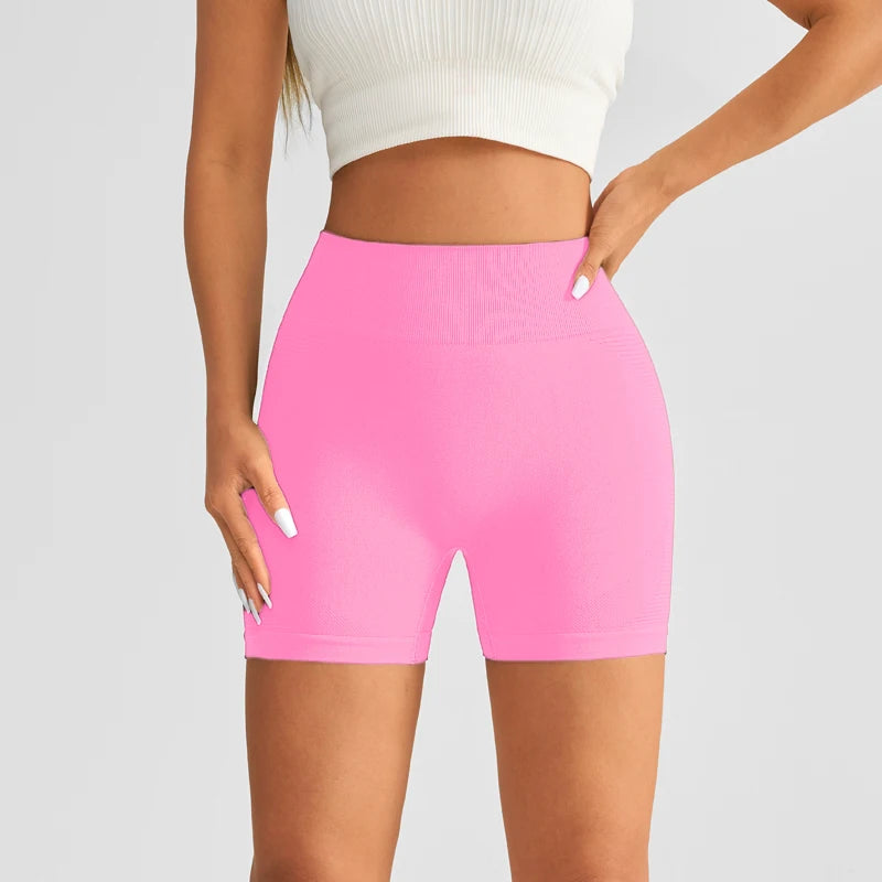 Women High Waist Yoga Shorts With Luminous Strips Sportswear Woman Gym Shorts Legging Fitness Running Activewear Workout Clothes