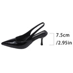 Sexy Leopard Print High Heel Mules Sandals Women Summer Patent Leather Pointed Toe Slingbacks Woman Plus Size 42 Slip On Sandals