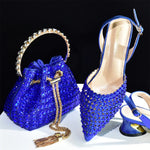 Doershow charming Shoes And Bag Matching Set With silver Hot Selling Women Italian Shoes And Bag Set For Party Wedding!HAB1-9
