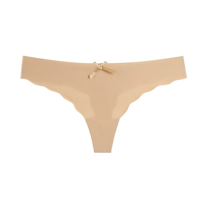 Bow Seamless Thong Women Low Waist Panties Sexy Underwear Ladies Briefs Lingere Panty Underware Comfortable Lingerie Thongs
