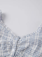 Women Summer Tops and Blouse Short Sleeve Square Neck Button Down Shirts Y2K Retro Casual Daily Streetwear