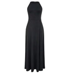 Sexy Evening Party Dress Women Summer High Slit Maxi Dress Halter Sleeveless Long Dress Wedding Guest Formal Dresses