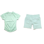 Impact Yoga Suit 2PCS Yoga Set Workout Sets Women Sportswear Gym Clothing Fitness Short Sleeve High Waist Shorts Sports Suits