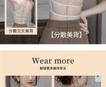 MOYISU Strapless Push Up Bra Underwear, Cross Back for Small Chest, Padded Enhancer Adhesive Lift to Look Bigger, Deep Plunge
