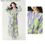 Women Autumn Winter Extra Long Bathrobe Vestidos Thickened Anti-Static Coral Fleece Beauty Velvet Sleep Loungewear