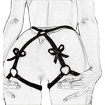 Sexy Woman Garter Lingerie Suit Erotic Crotchless PantiesAdjustable PU Leather G-string Underwear Goth Hip Belt Female Thongs