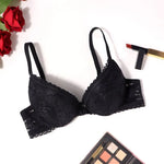 Beauwear 75 80 85 B C Cup Women's 3/4 Cup Plunge Bras Sexy Lace Solid Color Thin Mold Cup Bra Unlined Underwire Bralette 